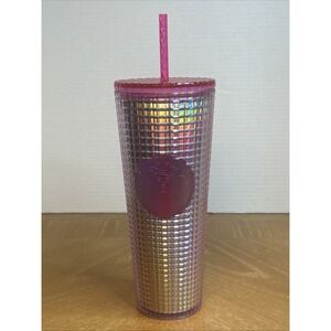 Starbucks Pink Iridescent  ~  24 oz Venti Tumbler w/Straw & Lid ~ 2022